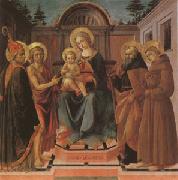 Francesco di Stefano called Pesellino The Virgin and Child Surrounded (mk05) oil painting on canvas
